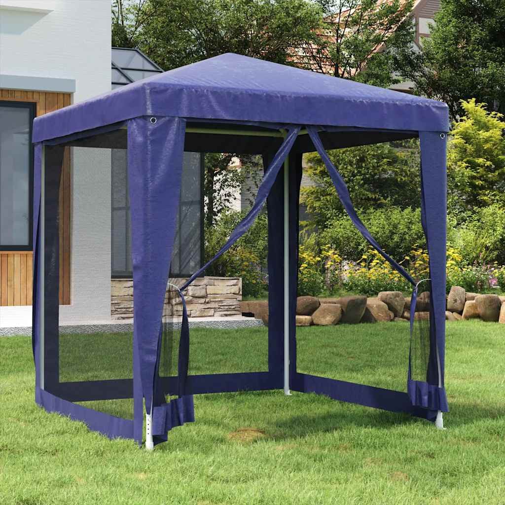 furnicato Partyzelt Blaues 200x200x240 cm mit robustem Eisenrahmen und, UV-beständiger Pavillon mit Reißverschluss und wasserfestem Dach