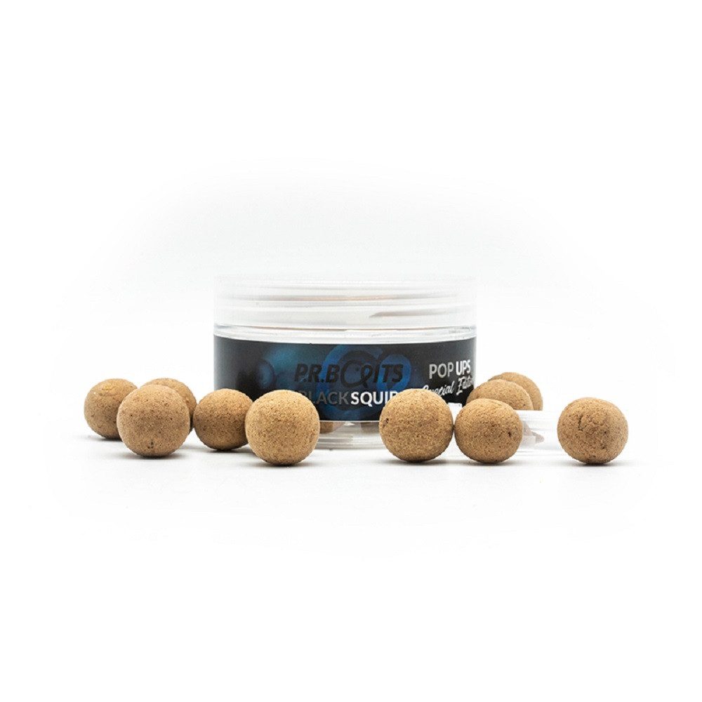 P.R. Baits Kunstköder Black Squid Special Edition Pop Ups 14-16mm +Liquid Karpfenangeln, Black Squid – Special Edition Pop Ups