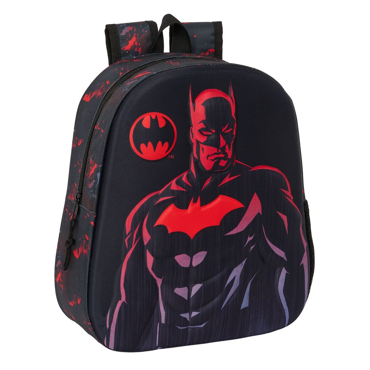 Batman Kinderrucksack Batman Kindergartentasche Kinderrucksack 3D Schwarz 27x33x10 cm