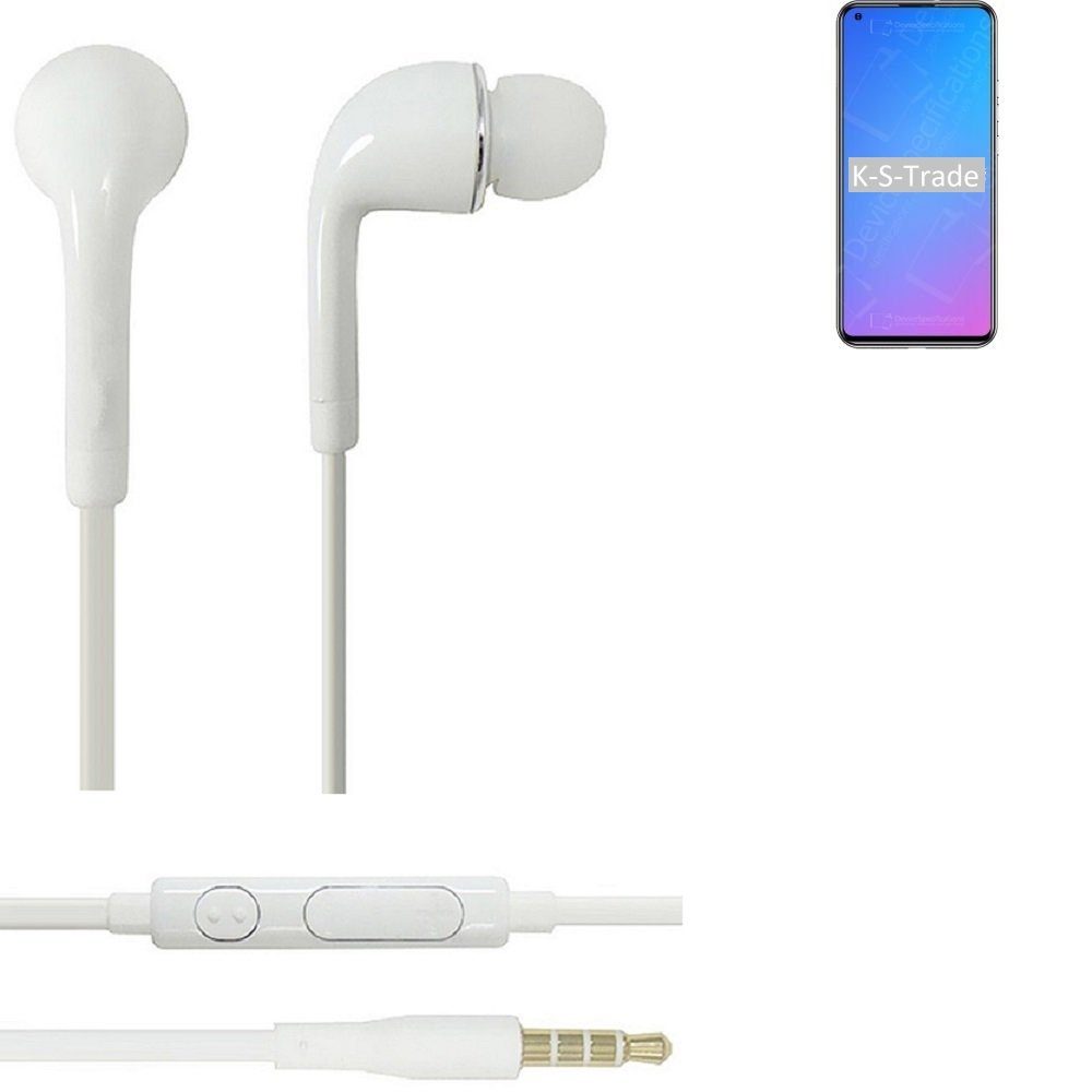 Mikrofon für In-Ear-Kopfhörer mit N30 Headset (Kopfhörer weiß K-S-Trade 3,5mm) u Lautstärkeregler Doogee