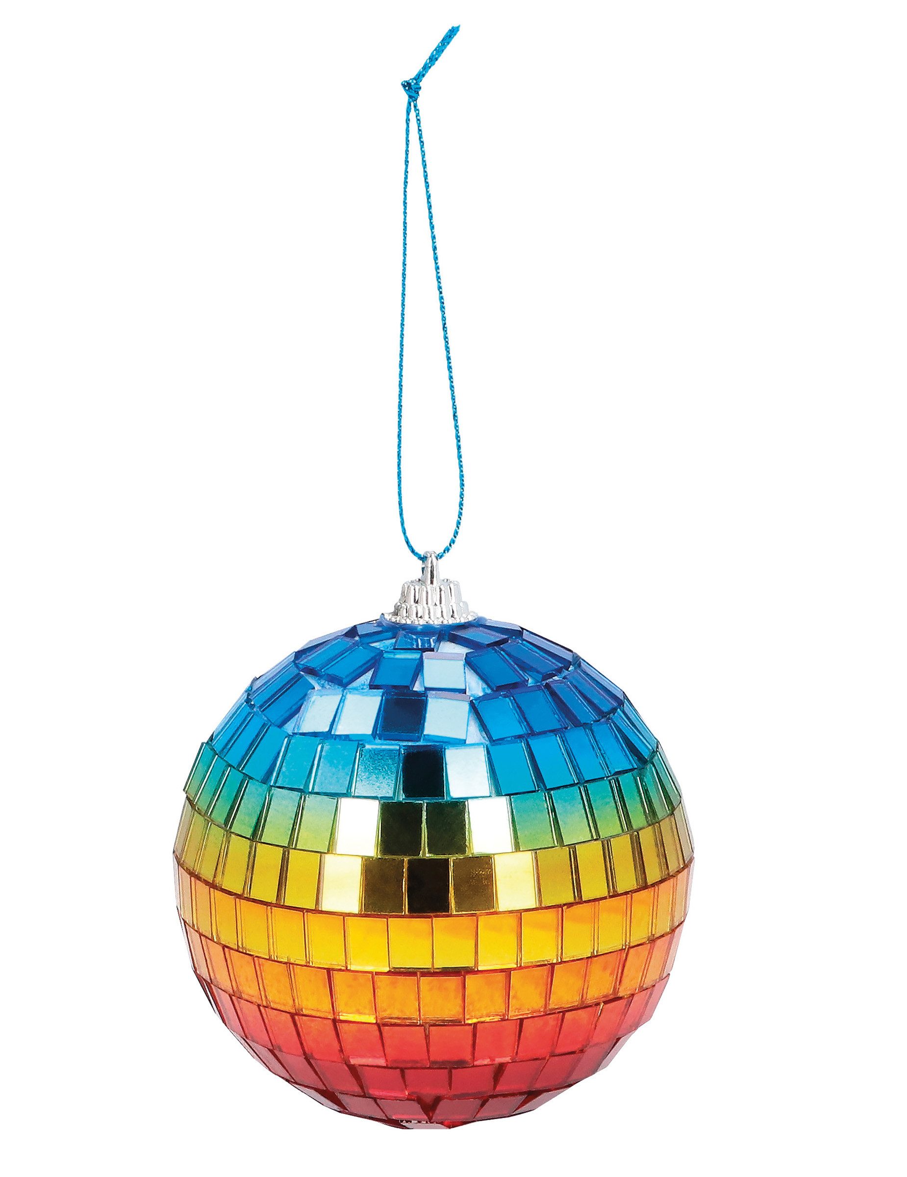 Kostüm 6 Discokugeln im Regebogen Design