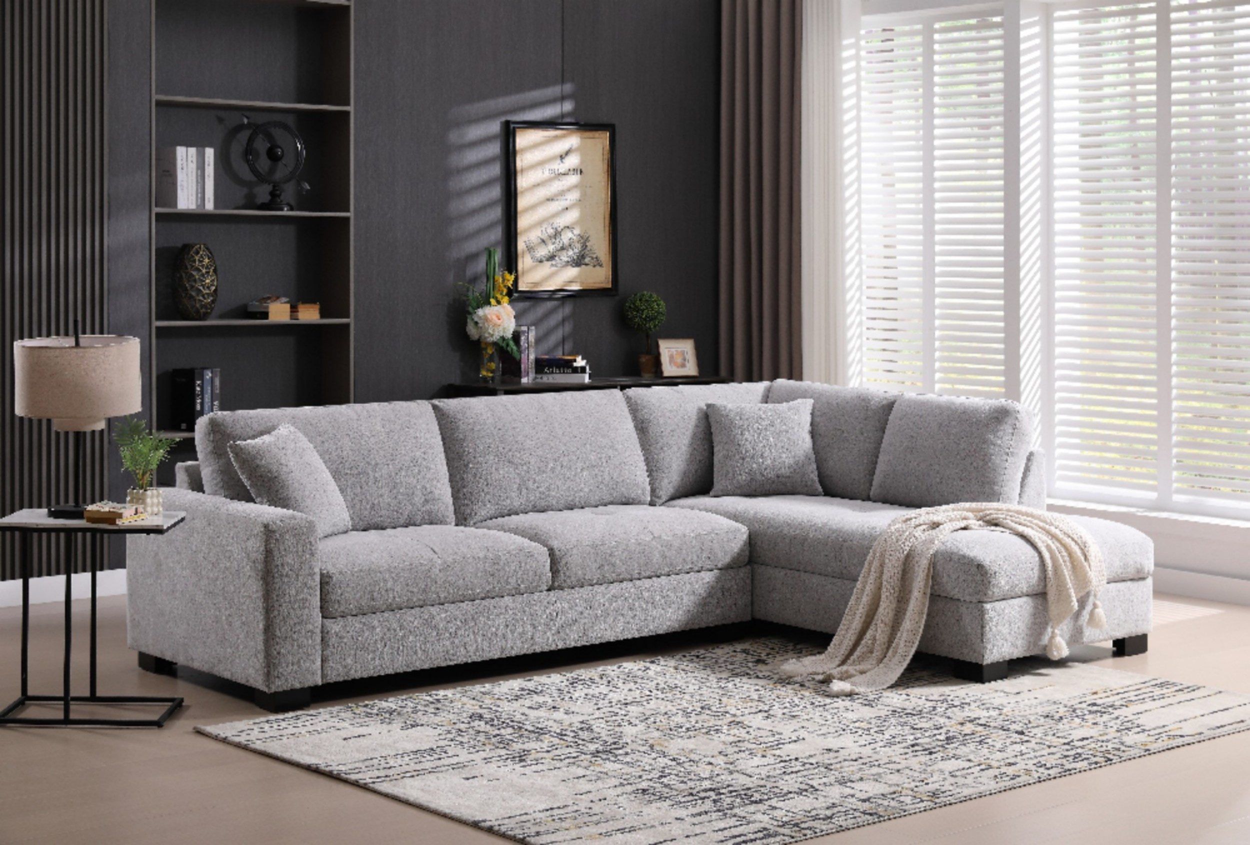 Happy Home Sofa Ecksofa Stoffsofa Modernes Minimalismus-Stil Komfort Sitzpolster