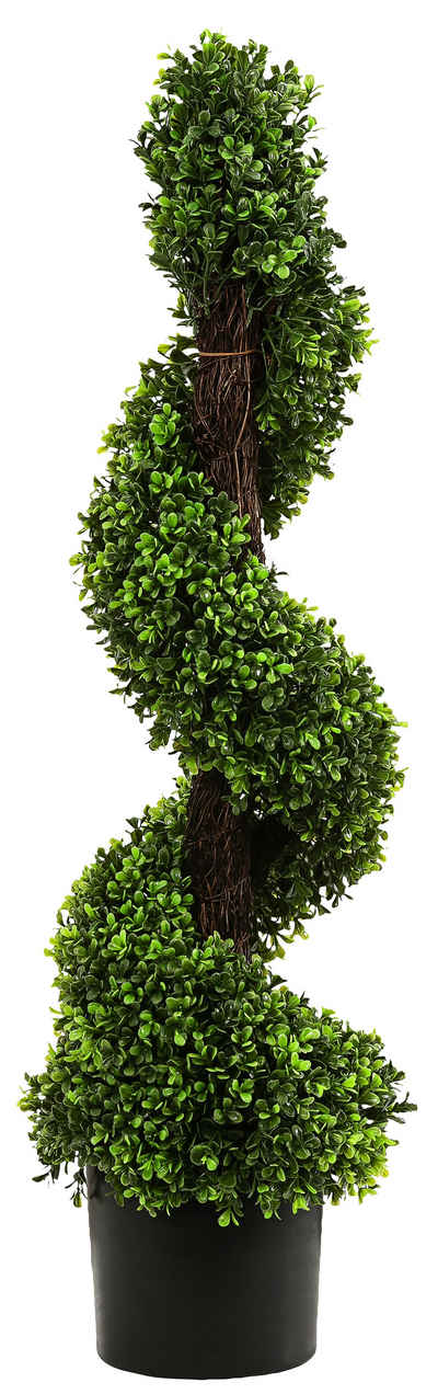 Kunstpflanze Buchsbaumspirale mit Topf, Kunststoff/PVC Keine Angabe, Dehner, Höhe 88 cm, Natürliche Optik, unempfindlich und wie echt