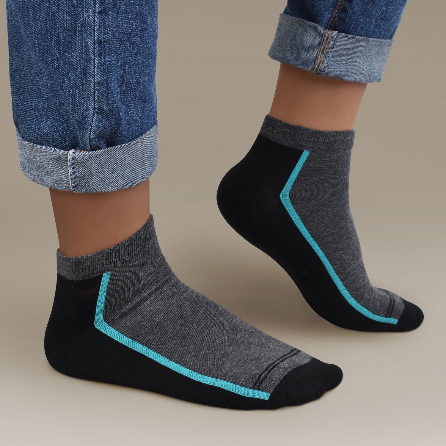 L&K Sneakersocken 92253 (12er-Pack) Herren Füßling aus Baumwolle