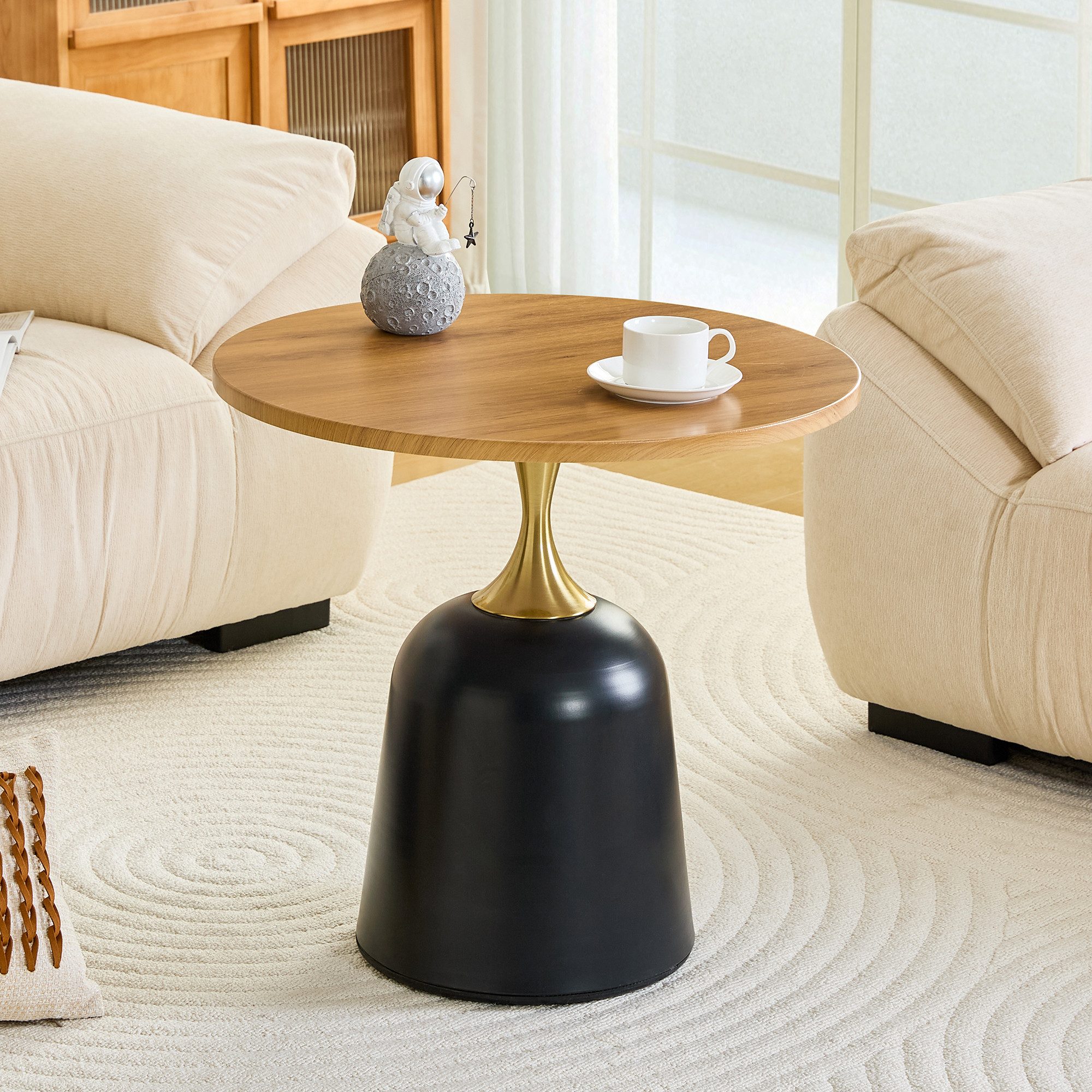 i@home Couchtisch runder Beistelltisch mit Metallgestell (1-St), 60 cm Nordischer Beistelltisch – in nur 20 Min. aufgebaut