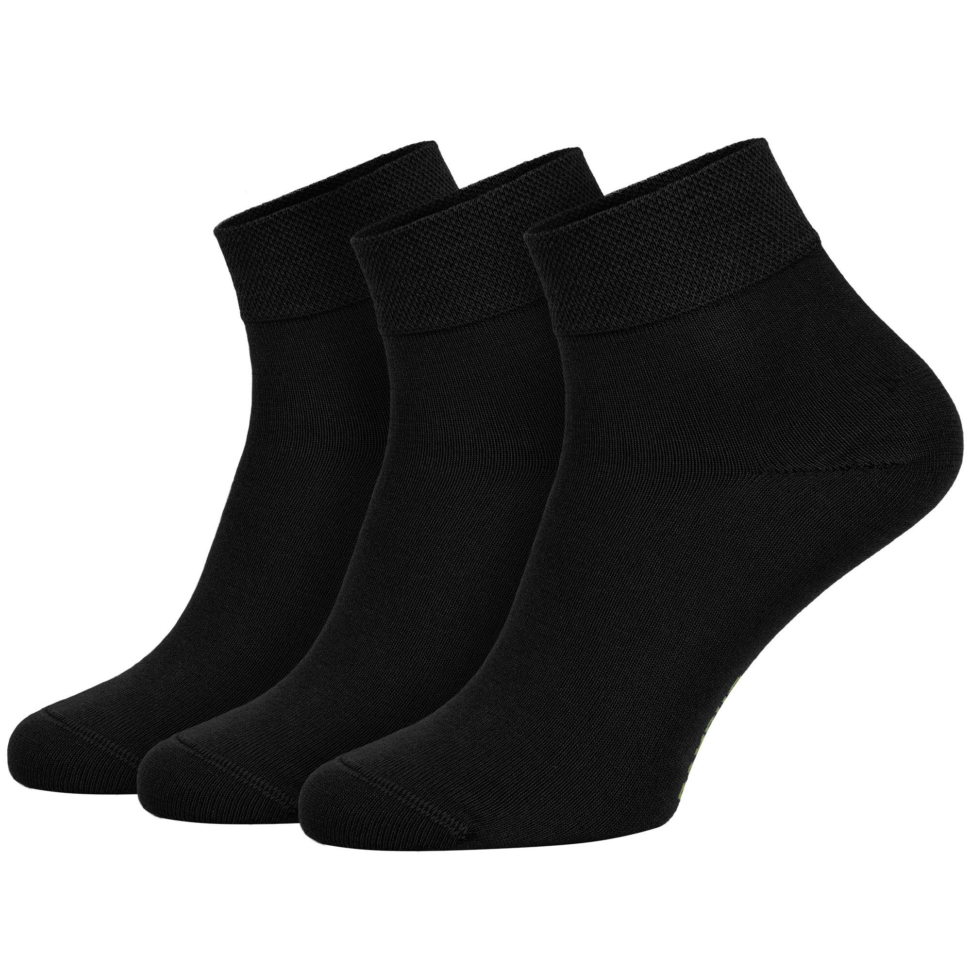 Socken 3 Paar Damen und Herren Basic Kurzschaft Strümpfe aus Bambus Viskose