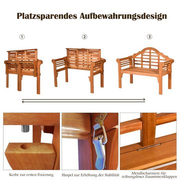 COSTWAY Gartenbank, Sitzbank 2 Sitzer bis 360kg belastbar, klappbar