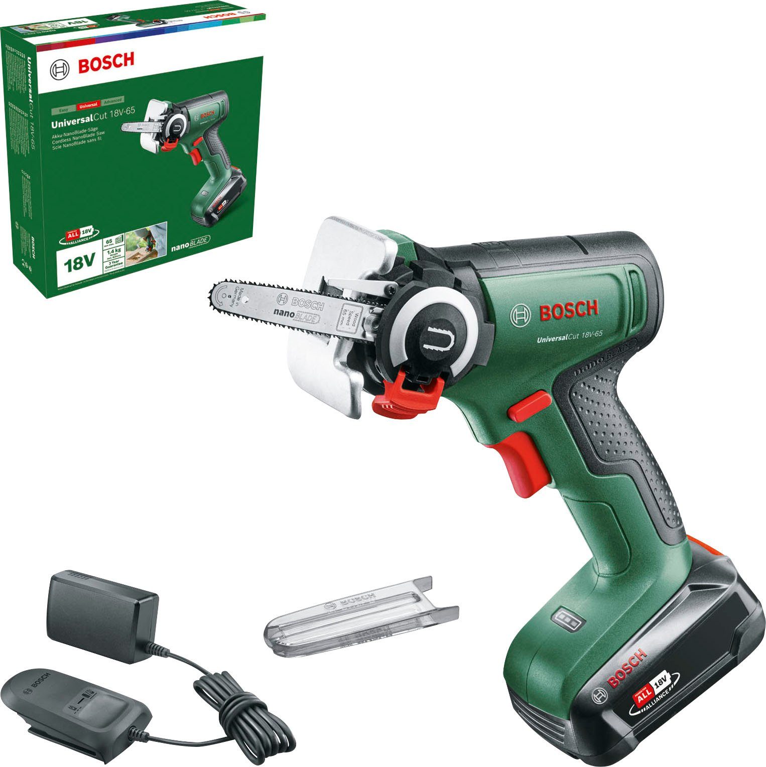Bosch Home & Garden Akku-Säge UniversalCut 18V-65, mit Akku 18V/2,5Ah und L günstig online kaufen