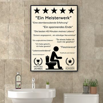 Tigerlino Poster Gäste-WC Lustiges Badezimmer Wandbild Toilette Dekoration Klo Humor