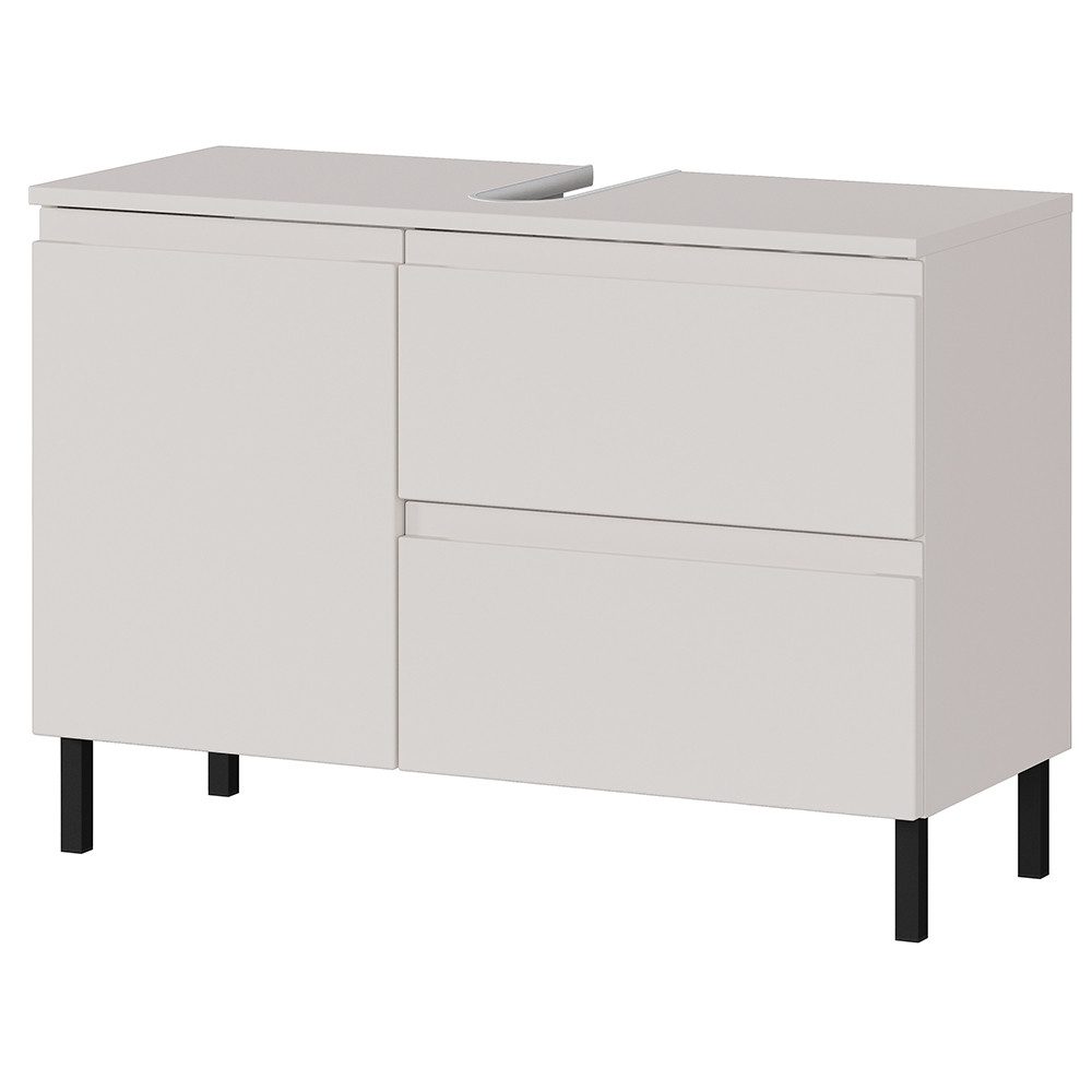 Lomadox Waschbeckenschrank SALO-01 kaschmir matt 80 cm breit Metallfüße mod günstig online kaufen