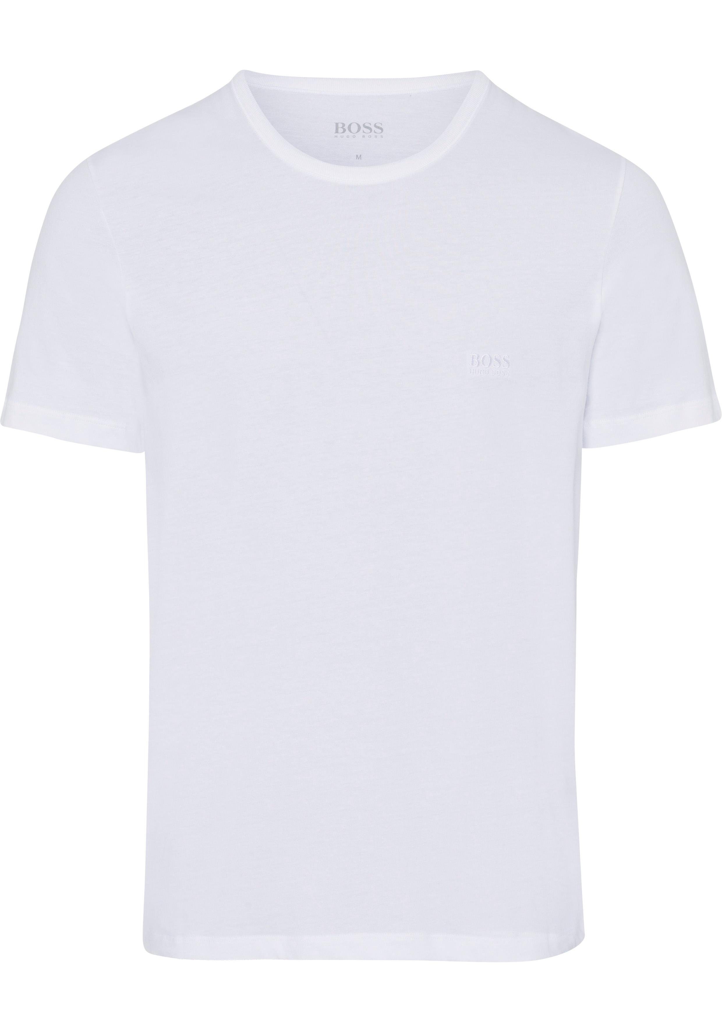 grau-meliert, T-Shirt mit Rundhals schwarz999 T-Shirt Logo-Print assorted_pre-pack, (3er-Pack) dezentem BOSS BOSS