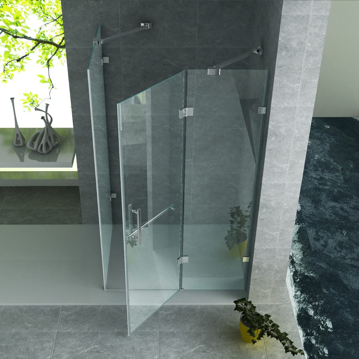 Belvit Eckdusche BV-DK4-80120, BxT: 120x80 cm, günstig online kaufen