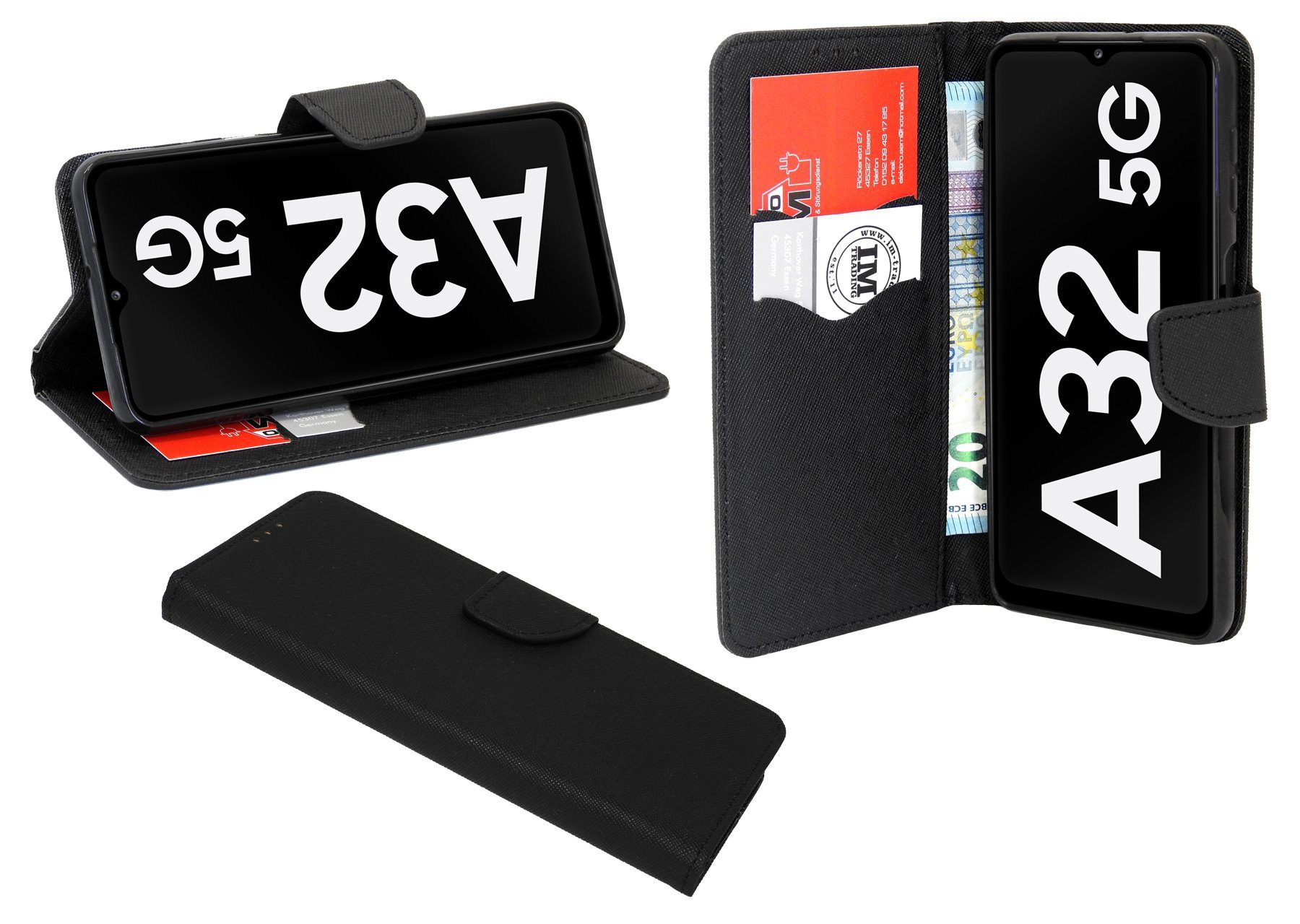 cofi1453 Handyhülle Samsung Galaxy A32 5G (A326F) Handy Hülle, Kunstleder Schutzhülle Handy Wallet Case Cover mit Kartenfächern, Stan