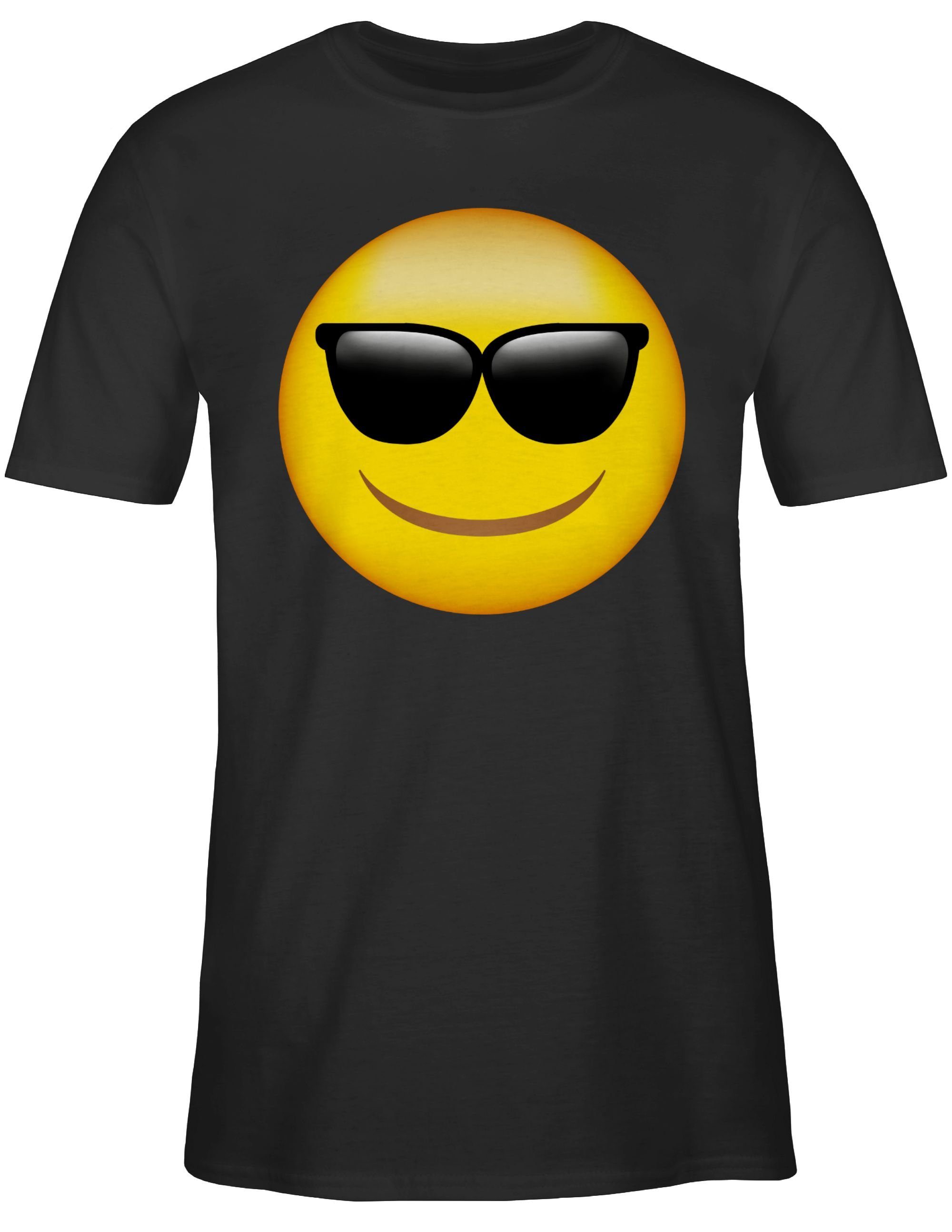Shirtracer T-Shirt Emoticon Sonnenbrille / Sommer Sonne Cartoon Manga Anime günstig online kaufen