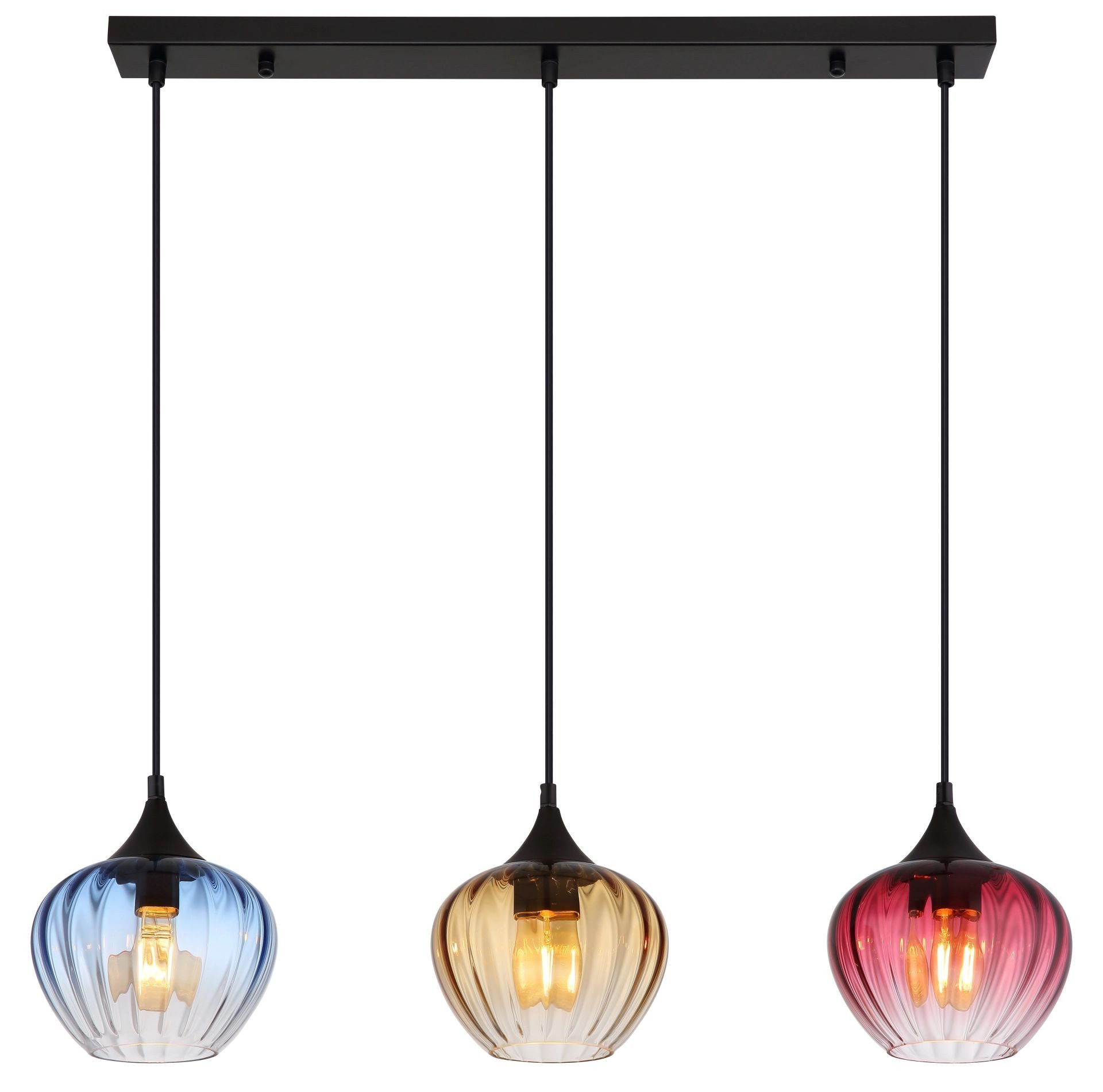 GLOBO LIGHTING Pendelleuchte SANDER, ohne Leuchtmittel, Gläser, Hängeleuchte, Wohnzimmer, Esstisch