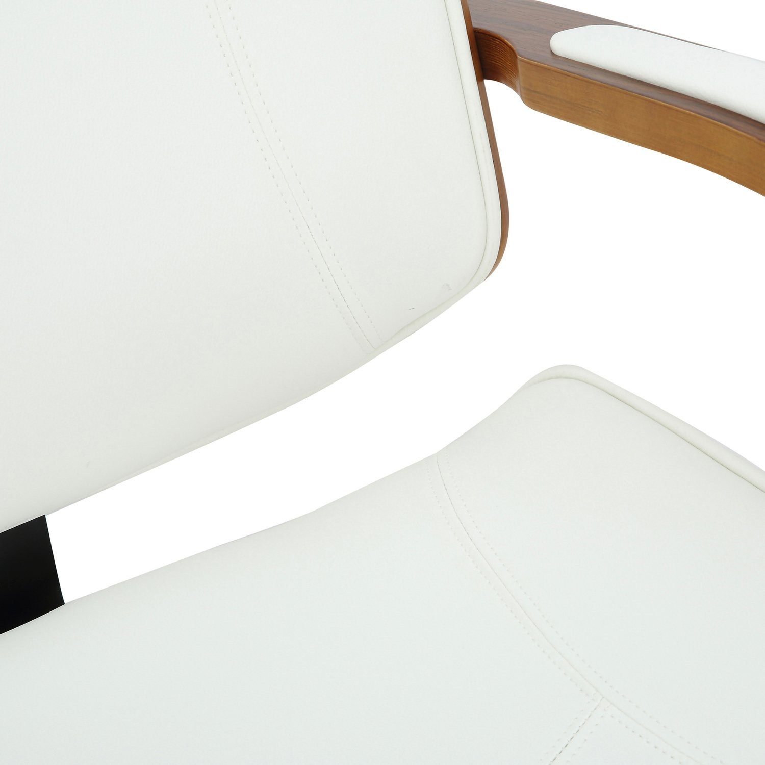 TPFLiving Bürostuhl Daytona mit bequemer XXL), Sitzfläche: (Schreibtischstuhl, und chrom Rückenlehne Chefsessel, Gestell: Drehstuhl, drehbar walnuss/weiß 360° - Kunstleder - Metall Bürostuhl höhenverstellbar