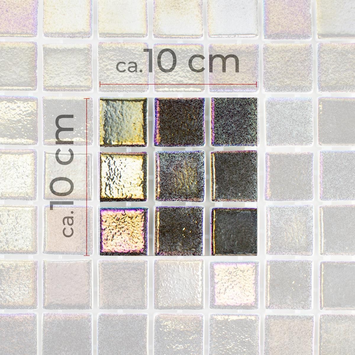 Mosafil Mosaikfliesen Muster Glas Schwimmbad Pool Mosaik Fliesen McNeal 38x38 mm, Glas-Ecoglas 10.000x10.000, petrol, Eco Glas - Punktverklebt - Frostsicher - Wasserdicht - Wasserfest -