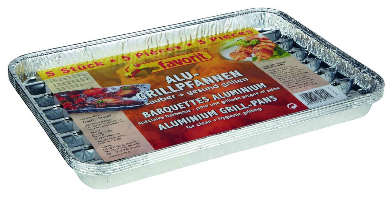 favorit Grillrosteinsatz Favorit Alu-Grillpfanne eckig 5 Stück