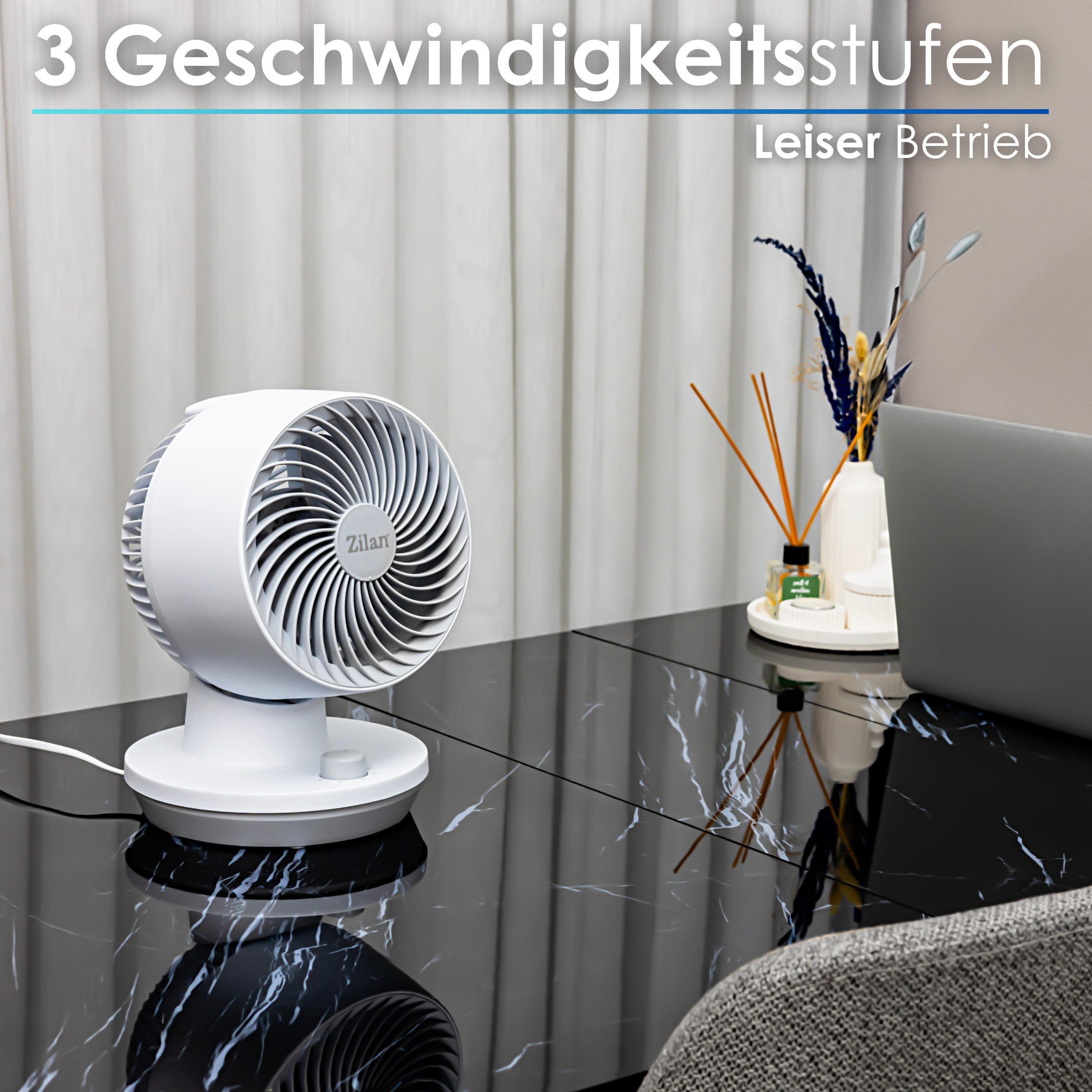 Zilan Tischventilator ZLN-1009, 3 Geschwindigkeitsstufen günstig online kaufen