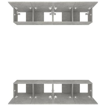 furnicato TV-Schrank TV-Schränke 4 Stk. Betongrau 80x30x30 cm Holzwerkstoff