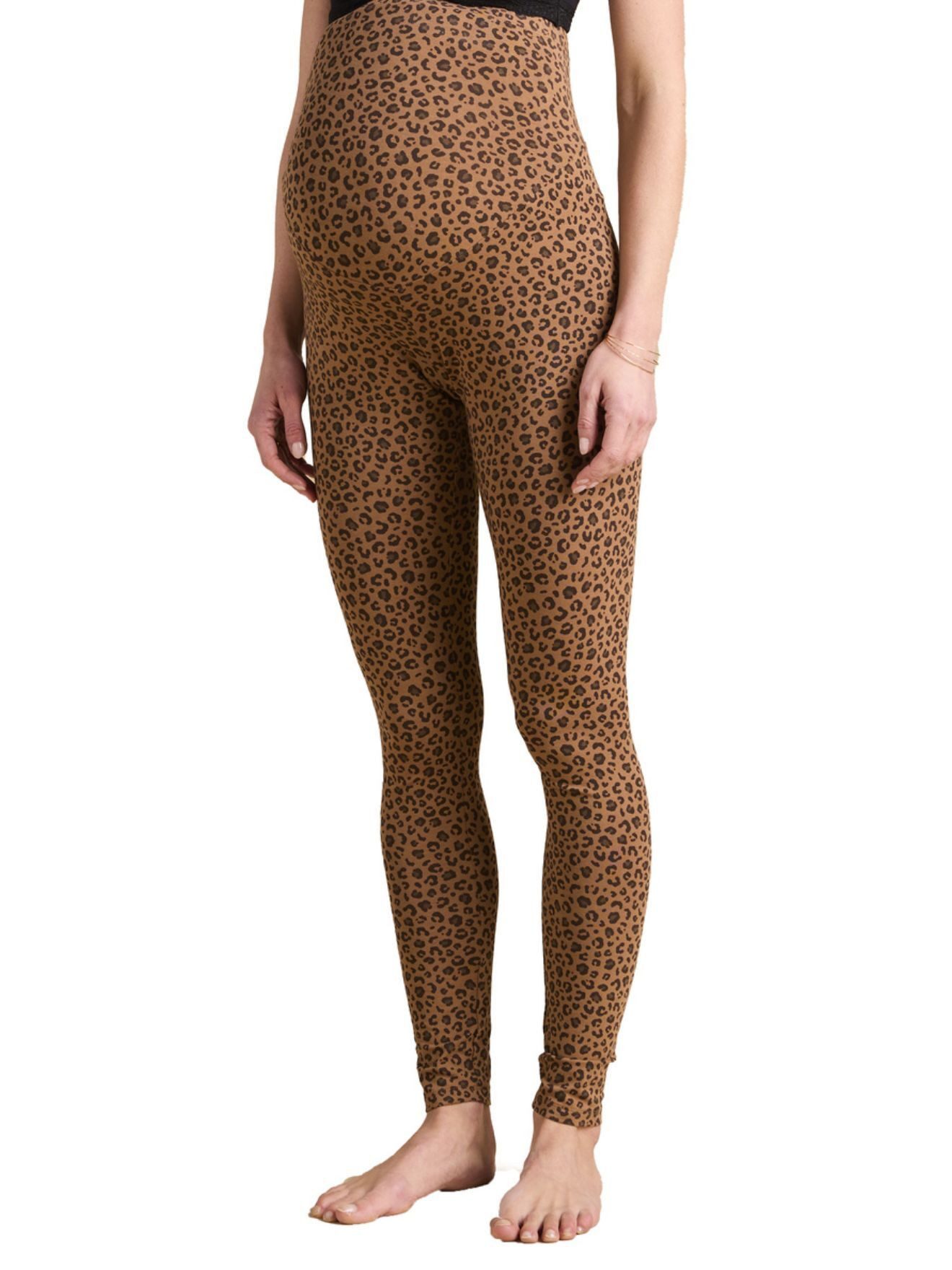 Envie de Fraise Umstandsleggings Umstands-Leggings, Bio-Baumwolle Leopardenmuster, Dehnbund