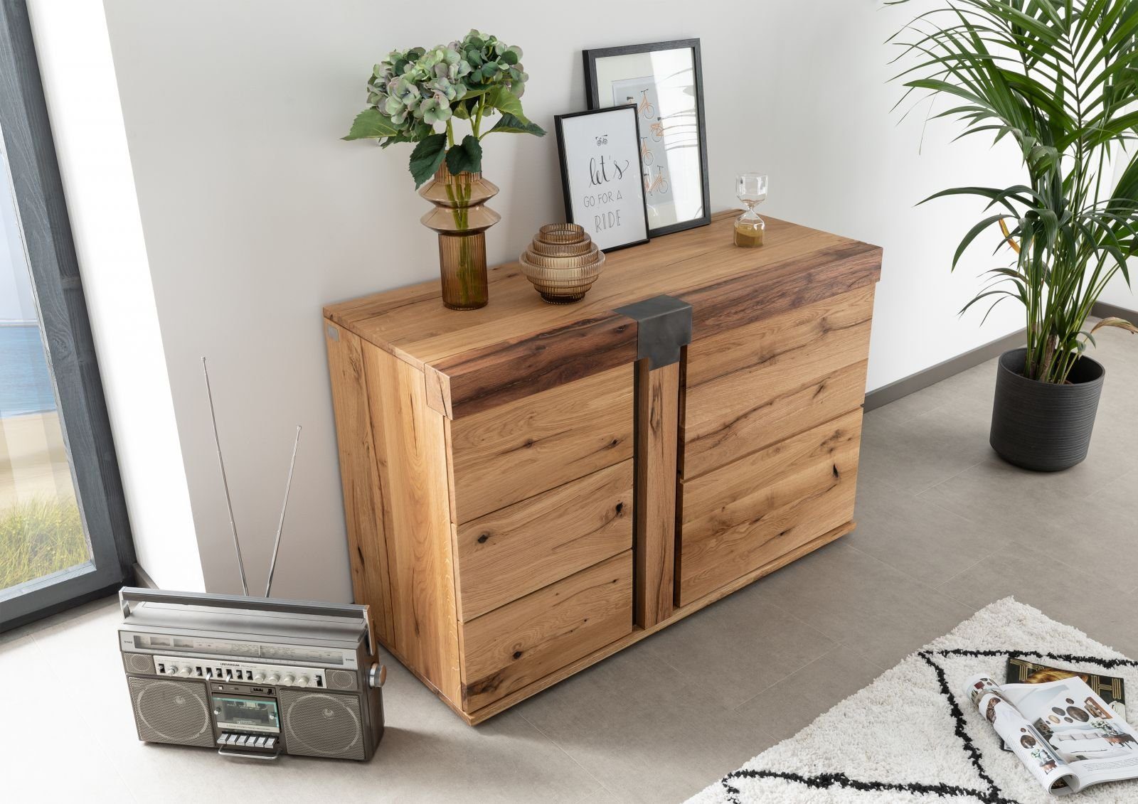 Massivmoebel24 Sideboard NEW AMSTERDAM (Massivholz), Wildeiche / Zerreiche 115x45x75 natur NEW AMSTERDAM #09