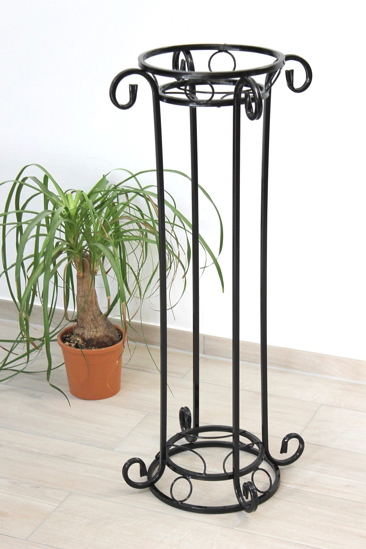DanDiBo Blumenhocker Blumensäule Metall Schwarz 97 cm KW042 Blumenhocker Pflanzenständer, Pflanzensäule