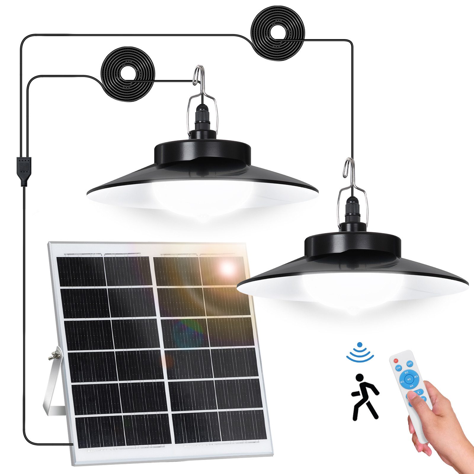 MUPOO LED Solarleuchte Solar Pendelleuchten mit Bewegungssensor Außen,mit 1 günstig online kaufen