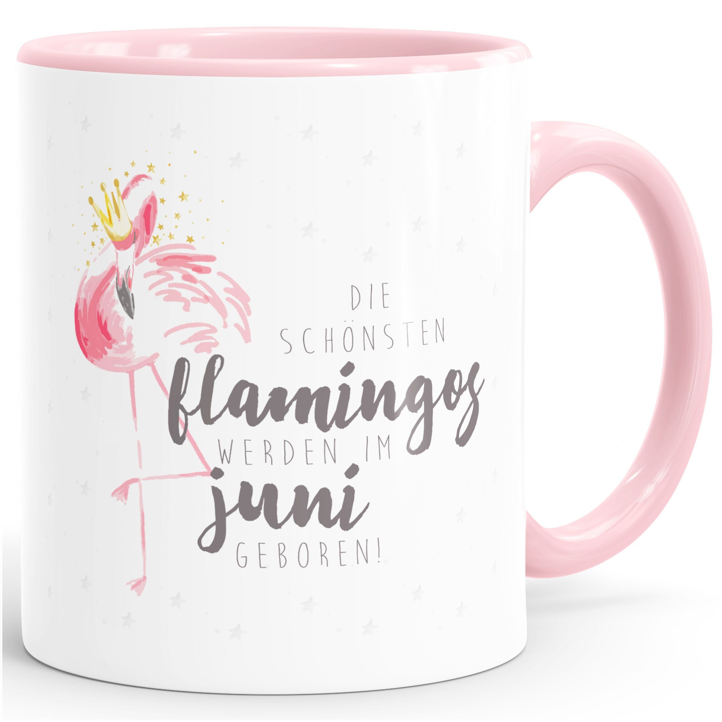 MoonWorks Tasse Tasse Geschenk Kaffeetasse Flamingo Krone die schönsten Flamingos, Keramik