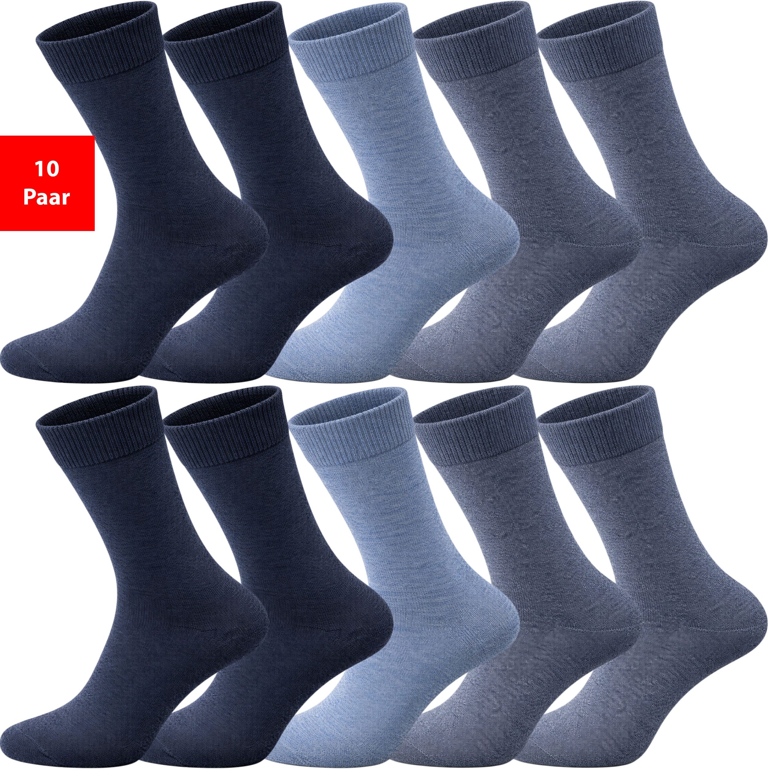 Fashionschmiede Businesssocken Business Socken Herren & Damen Premium Socken mit Komfortbund (Set, 10-Paar, 10 Paar) ohne Einschneiden, ohne Druckstellen