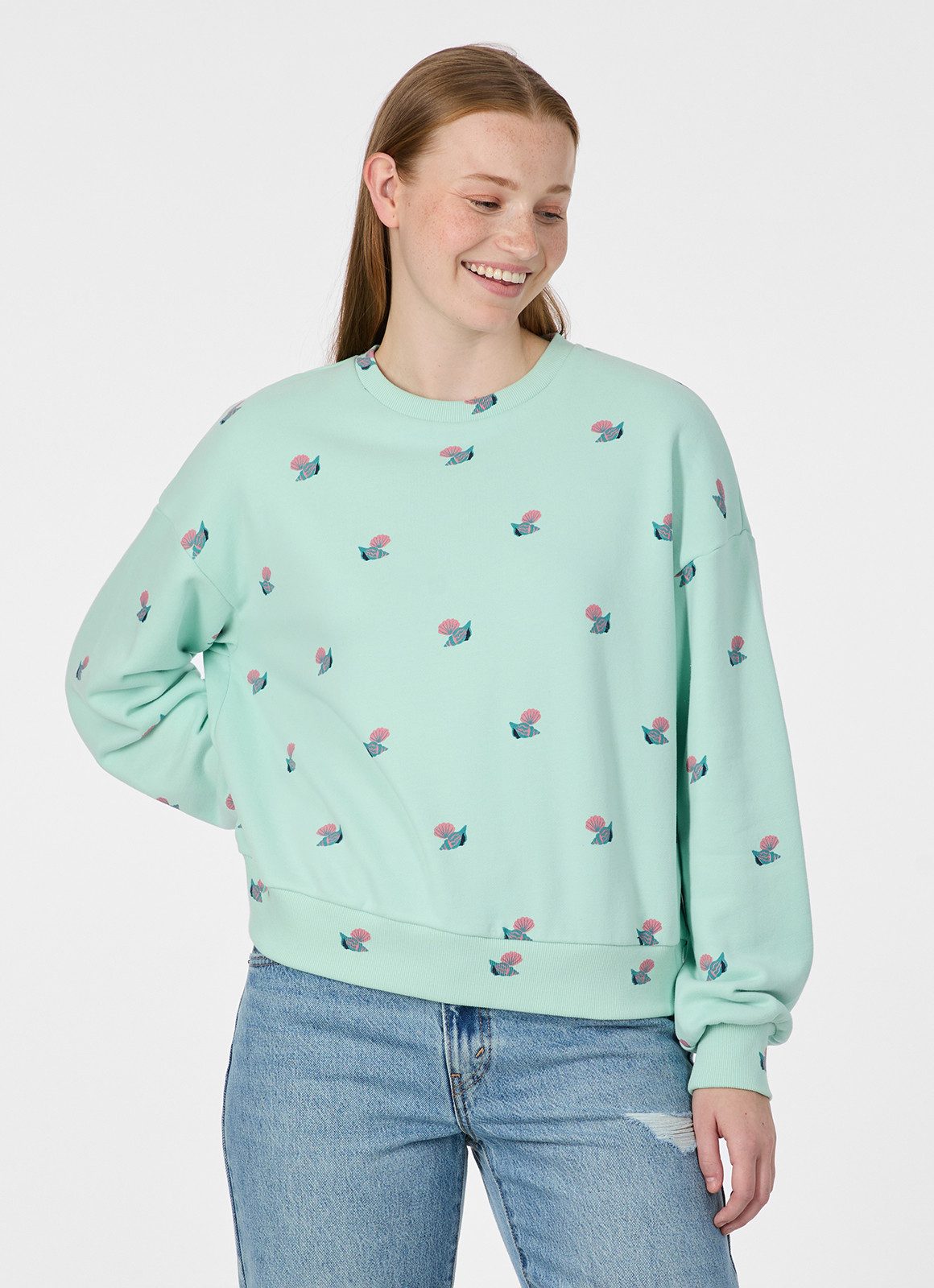 Ragwear Sweatshirt WUSS SHELLS Elastische Baumwollmischung und softem Finish mit Muschel-Print
