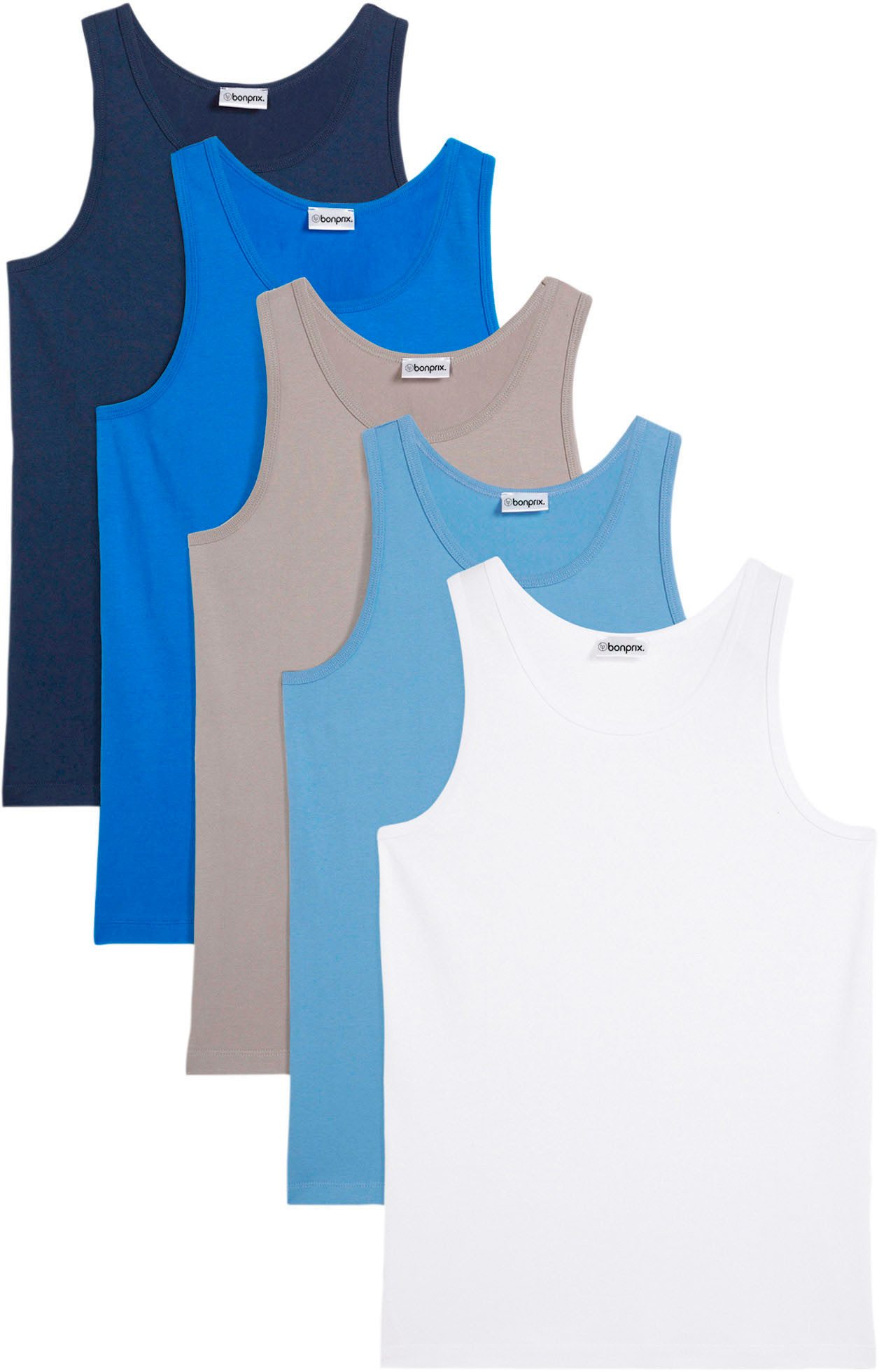 bonprix Unterhemd (Packung, 5-St., 5) für den täglichen Gebrauch, aus Baumwolle mit Elasthan, im 5er Pack