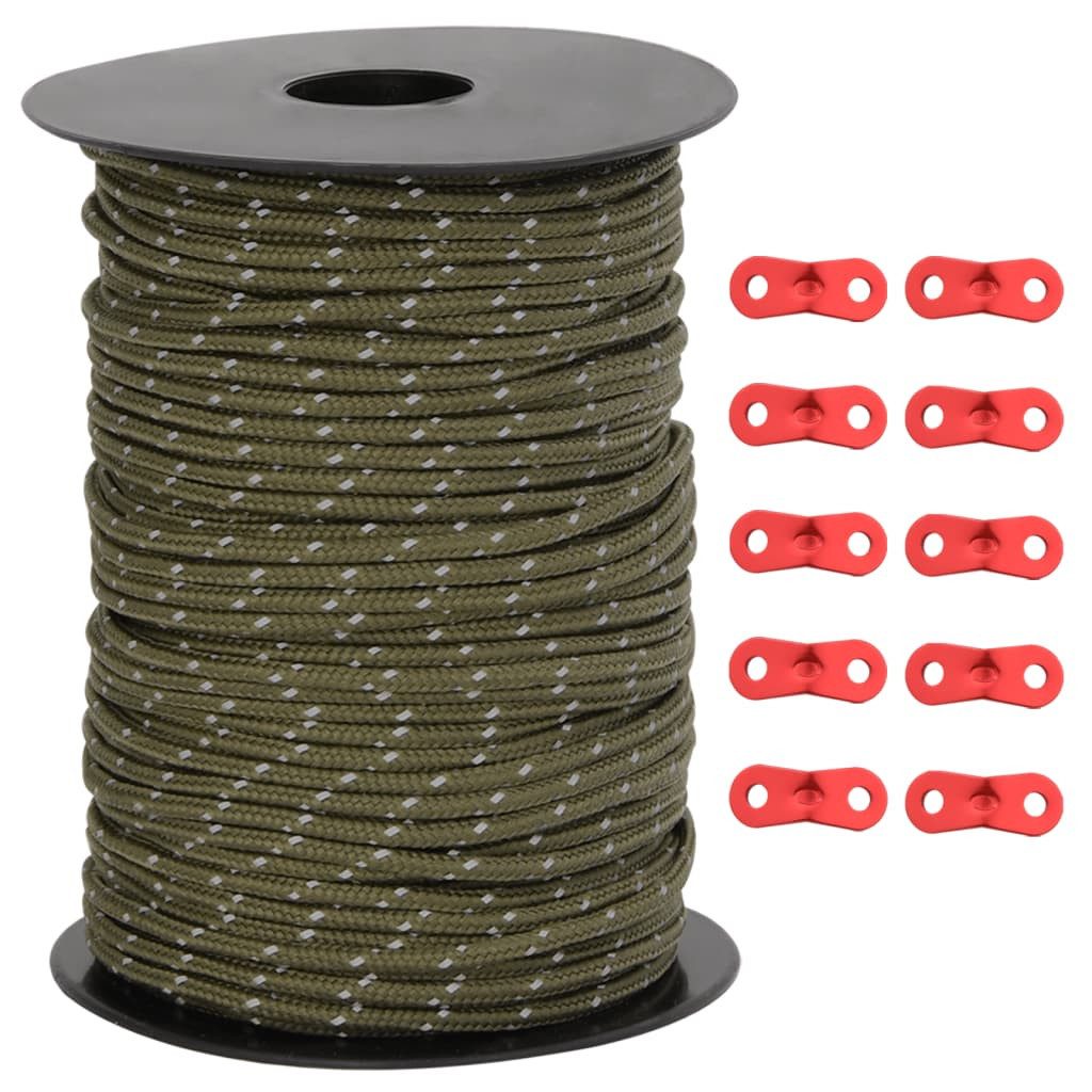 vidaXL Zeltleine Reflektierend mit Seilspannern 50 m 3 mm Abspannleine (1-tlg)