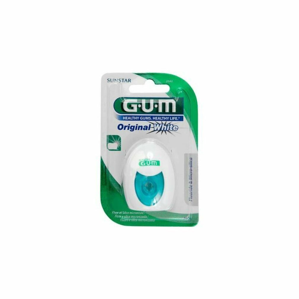GUM Zahnseide G.U.M Original White gewachste aufhellende Zahnseide 30m, (Packung)