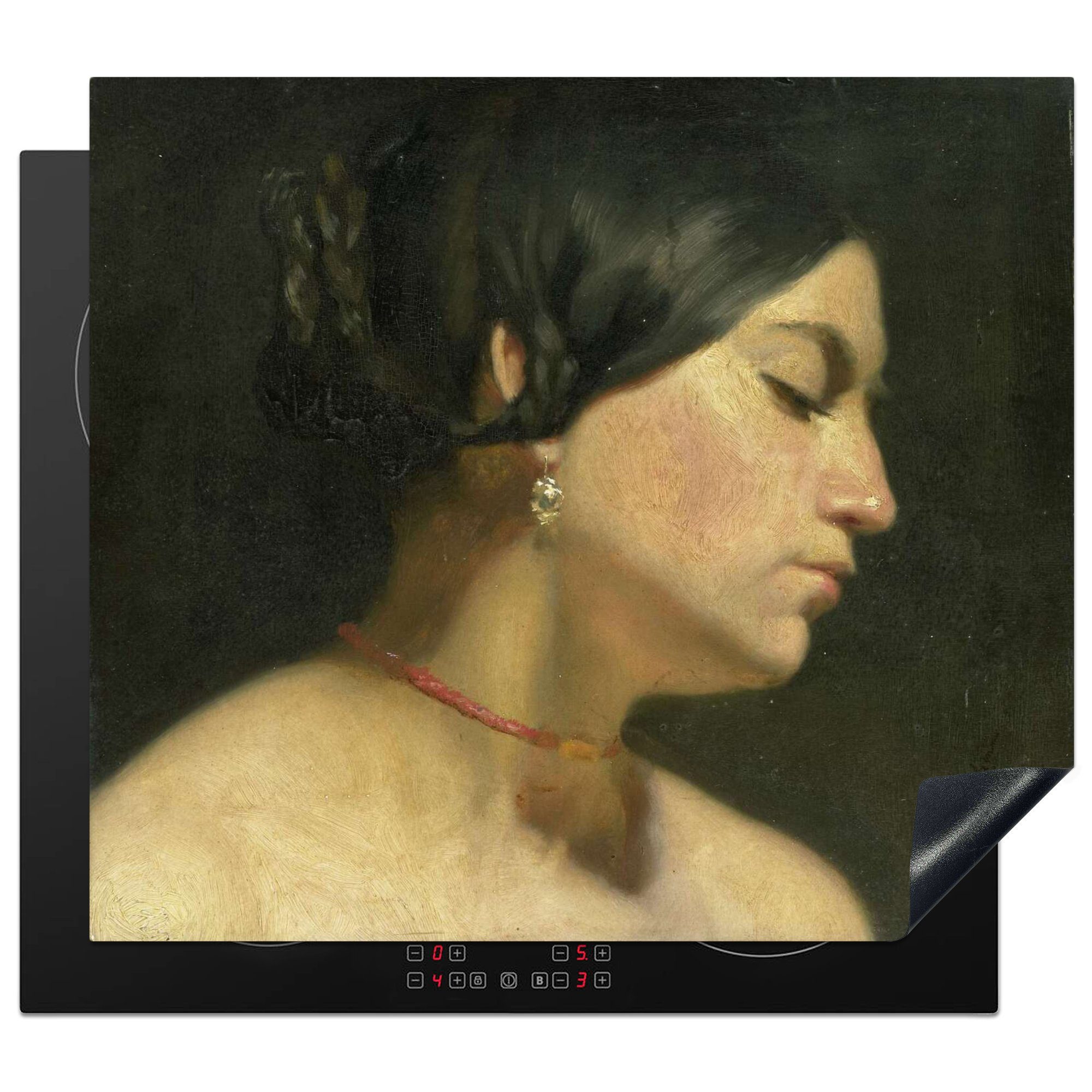 MuchoWow Herdblende-/Abdeckplatte Maria Magdalena - Gemälde von Lourens Alma Tadema, Vinyl, (1 tlg), 60x52 cm, Mobile Arbeitsfläche nutzbar, Ceranfeldabdeckung