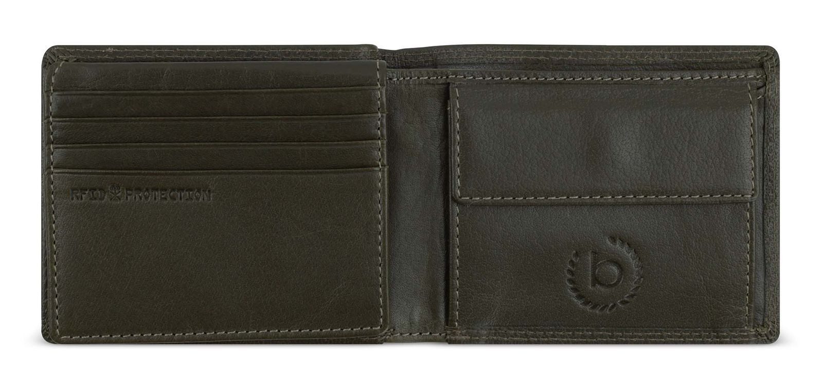 bugatti Geldbörse Wallet With Flap 8CC, aus echtem Büffelleder mit RFID-Blocker Schutz