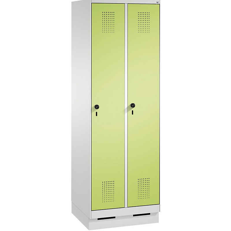 C+P Garderobenschrank Breite: 600 mm x Tiefe: 500 mm x Höhe: 1800 mm viridingrün