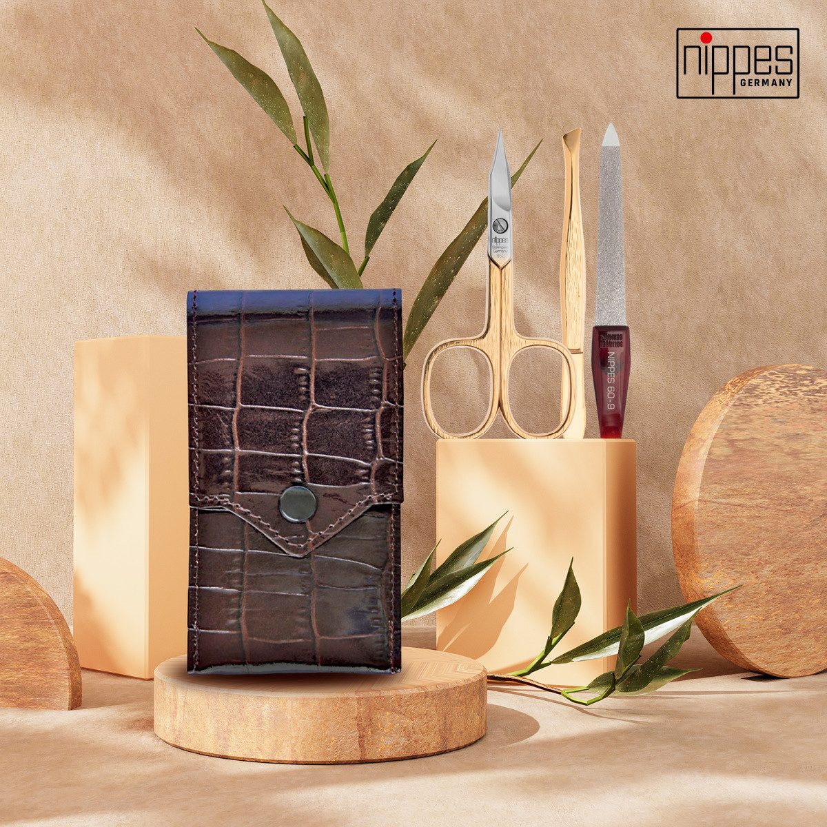 nippes Solingen Maniküre-Etui Maniküre Set CROCO, Vernickelt/Vergoldete Ins günstig online kaufen