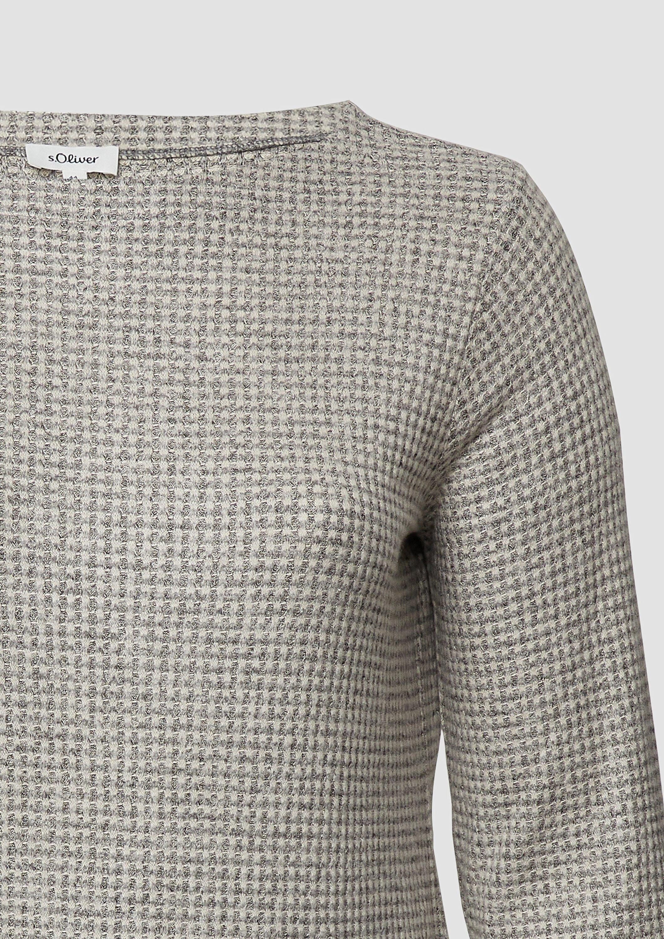 s.Oliver Langarmshirt T-Shirt Relaxed Fit Shirt mit langen Ärmeln und U-Bootausschnitt