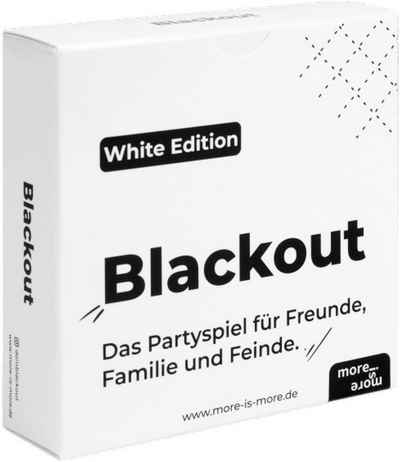 more is more Spiel, Partyspiel Blackout Weiße Edition, Made in Europe
