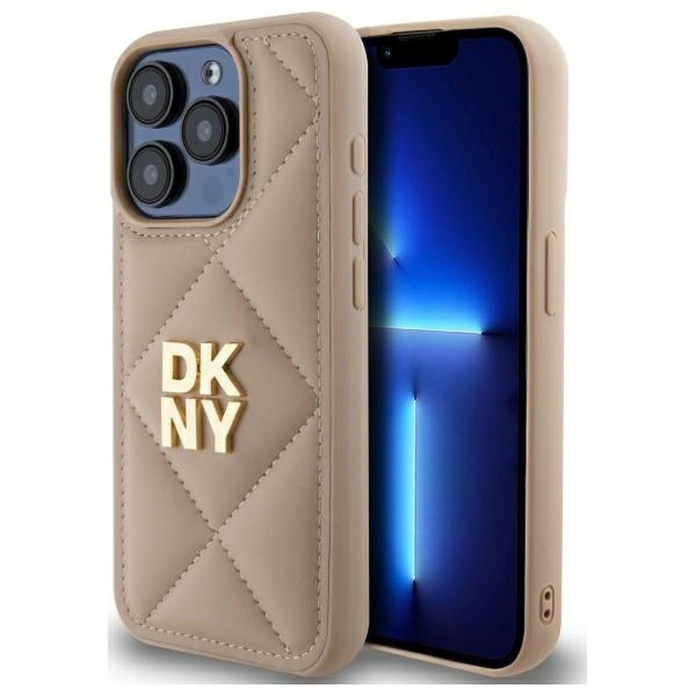 DKNY Handyhülle Gesteppte Schutzhülle, Gesteppte Optik, erhöhter Kameraschutz, Logo-Applikation