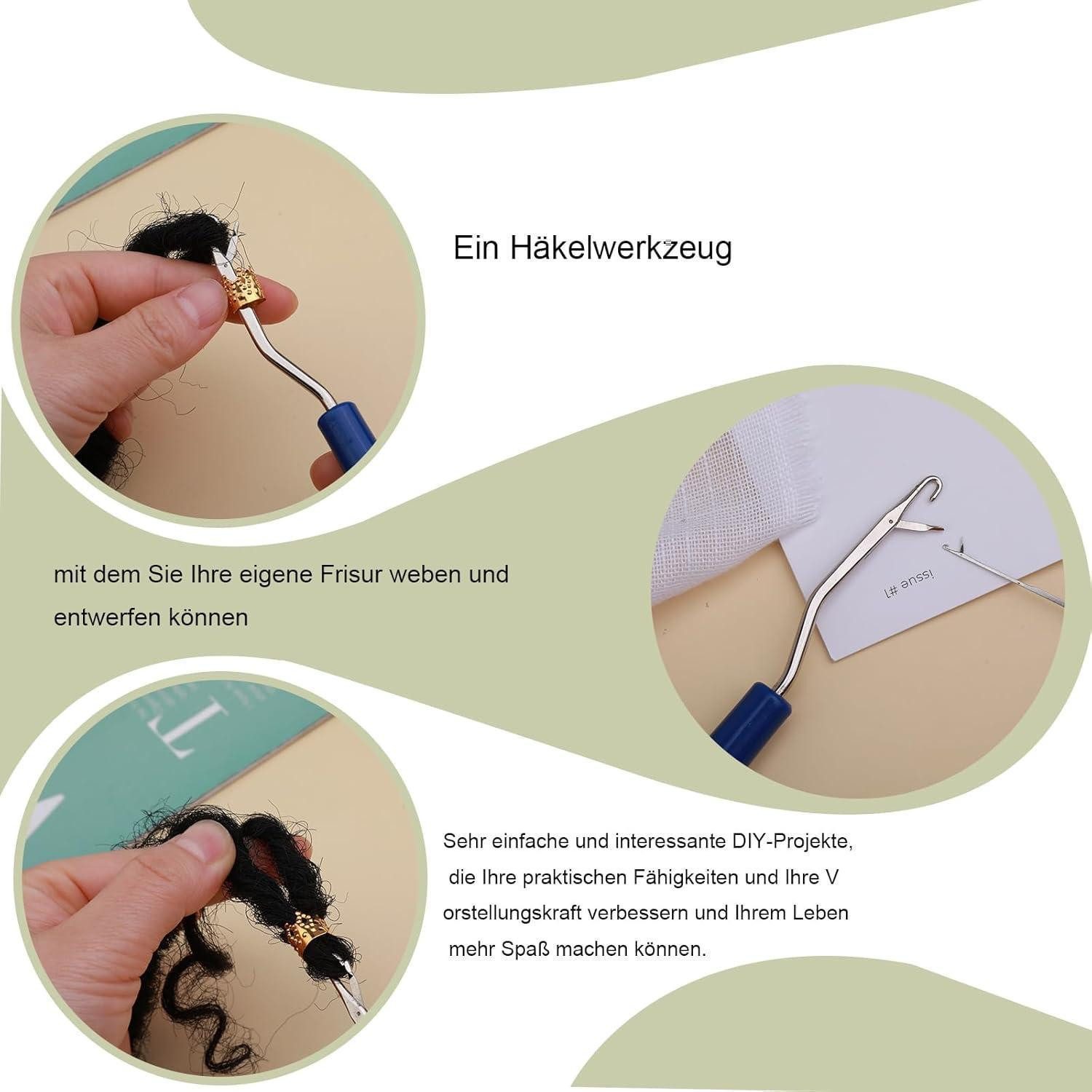 LuxusKollektion Häkelnadeln Dreadlock-Häkelnadel-Set 48-teilig, 6 Nadeln verschiedene, 12 St. – Bild 5 von 5