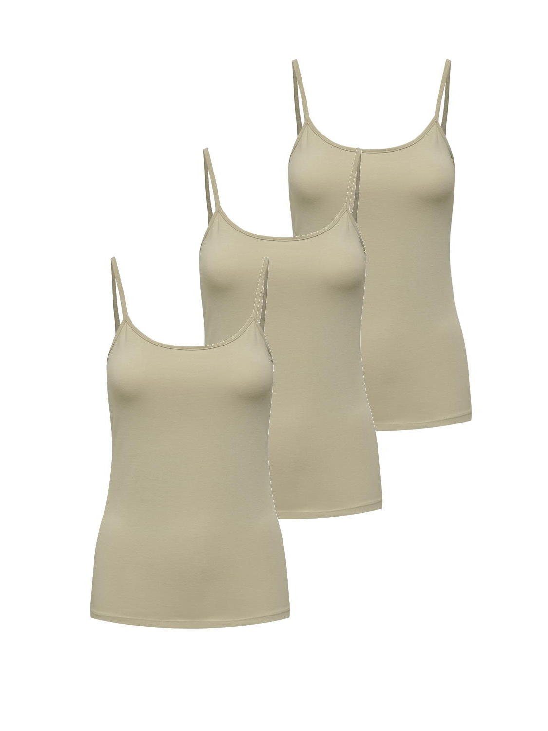 ONLY Spaghettitop Only Damen 3er-Pack Basic Spaghetti-Träger Top günstig online kaufen