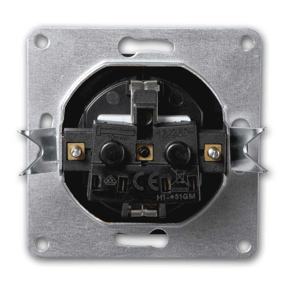 McPower FLAIR Doppelsteckdose schw, 250V~/16A, UP, Klemman Unterputzschalter