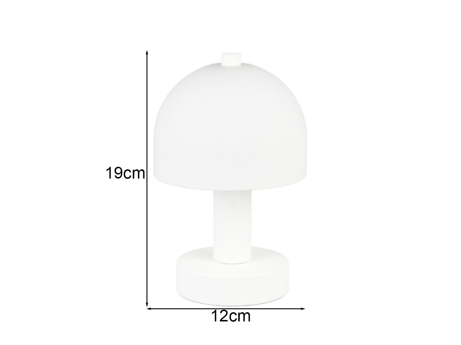 Reality Leuchten Tischleuchte, ohne Leuchtmittel, kleine Pilz-Lampe Weiß mit Lampenschirm in Pilzform aus Glas H:19cm