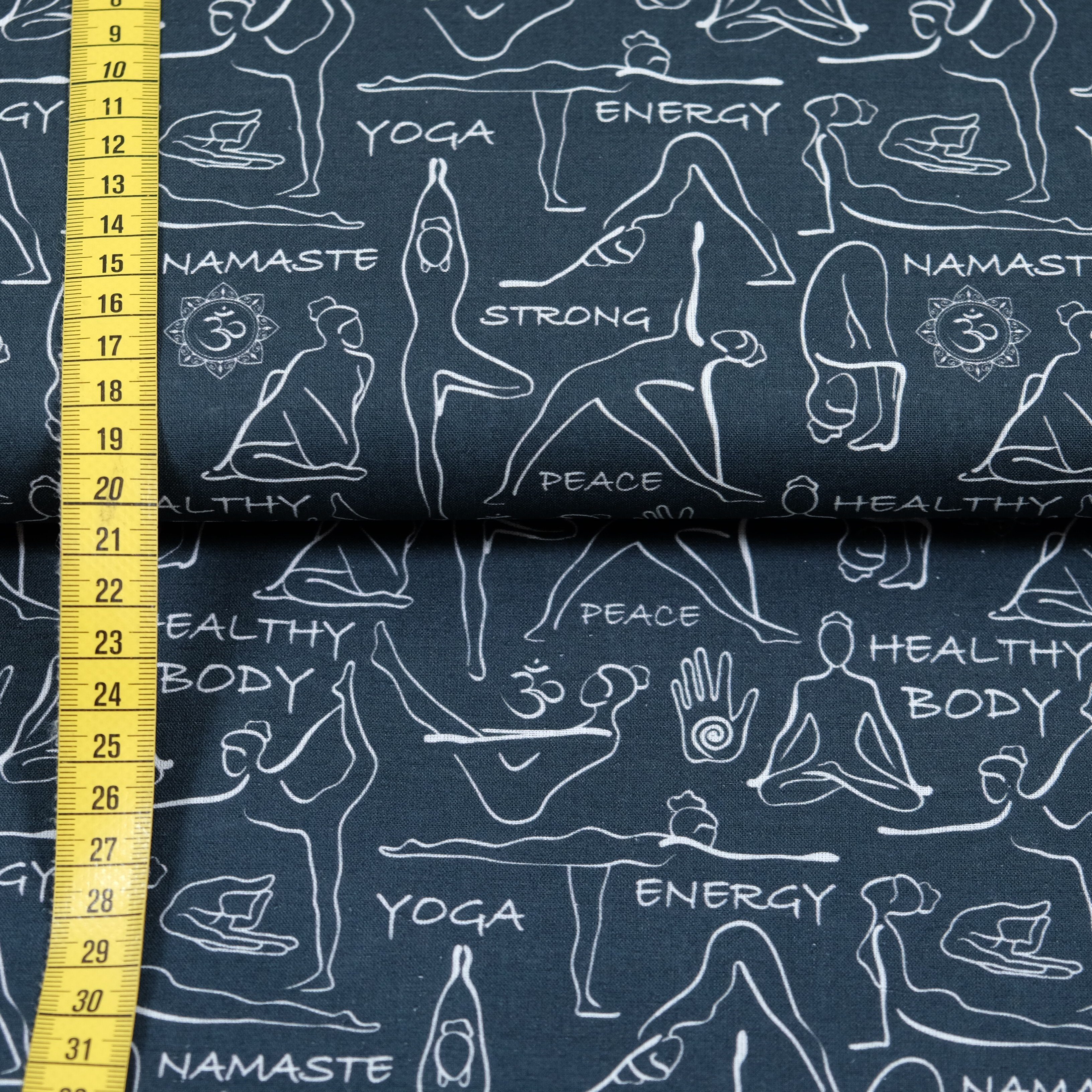 larissastoffe Stoff Baumwollstoff Yoga Dekostoff schwarz, 14,90 EUR/m,  Meterware, 50 cm x 140 cm