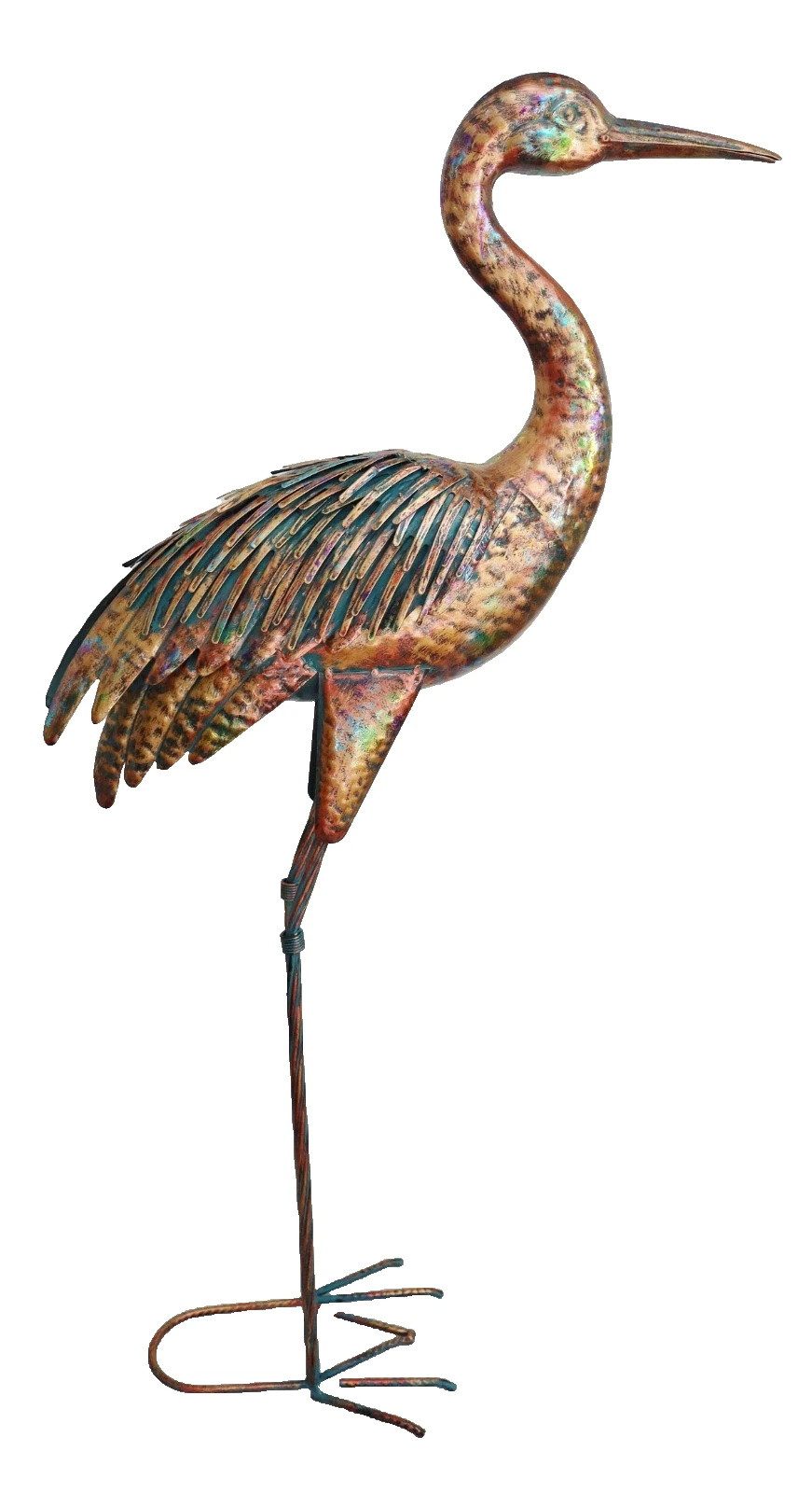 Kaufhaus le petit Tierfigur Deko Reiher Fischreiher Metall Vogel Fisch Garten Teich Figur Skulptur, Kranich Gartenfigur Vogelfigur Dekofigur Dekoskulptur Dekoobjekt