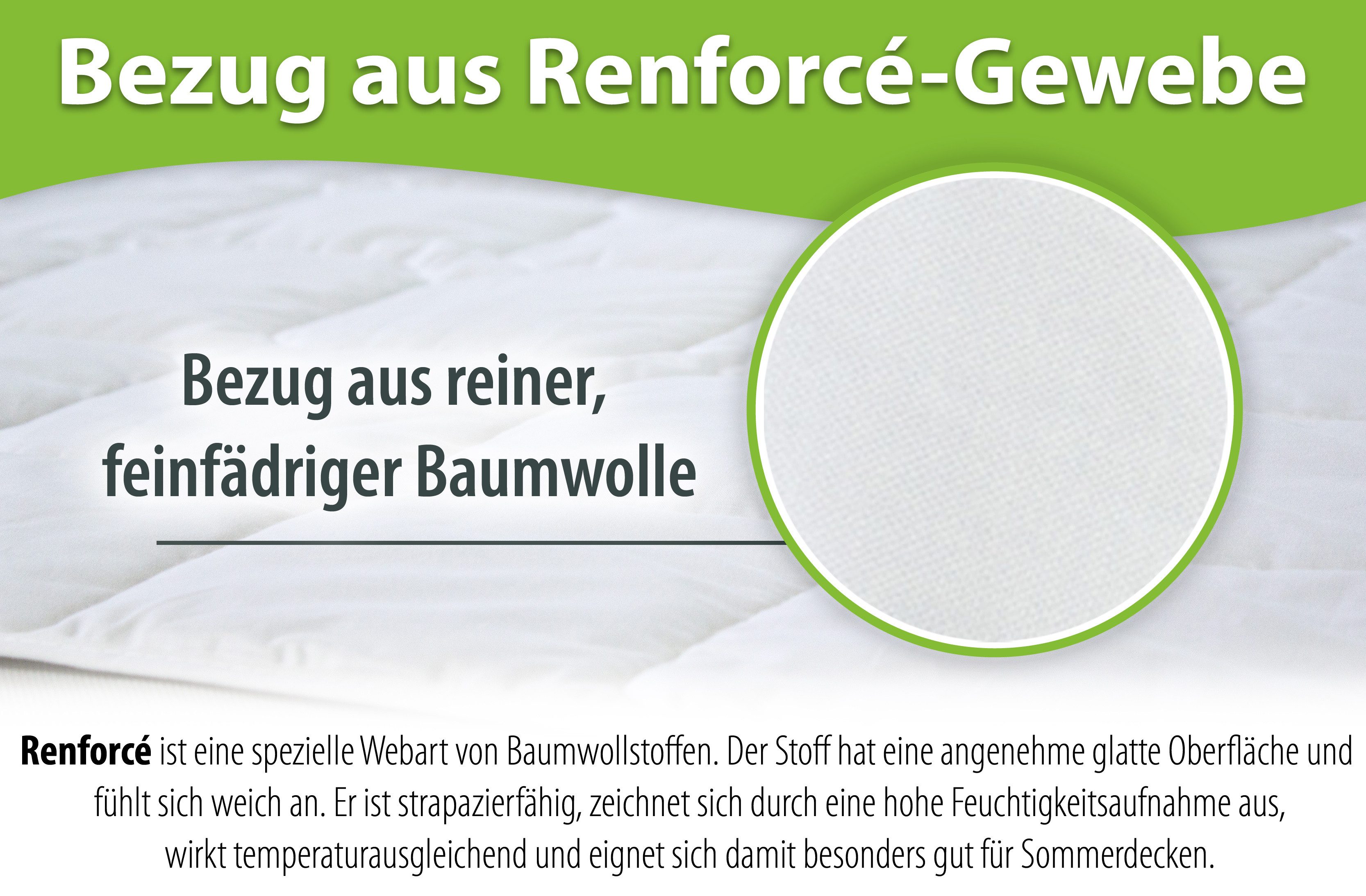 franknatur Naturfaserbettdecke Sommerdecke Lyocell, Füllung: 100% Lyocell/Tencel®, Bezug: 100% Baumwolle, extraleichte temperaturausgleichende Sommer-Bettdecke – Bild 4 von 5