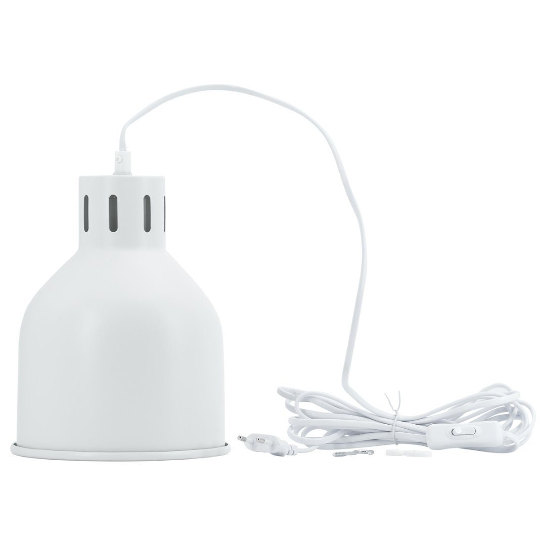 PARUS Pflanzenlampe Zubehör, ohne Leuchtmittel, 4 Meter Kabel, E27 SAGA Lampenschirm Weiß