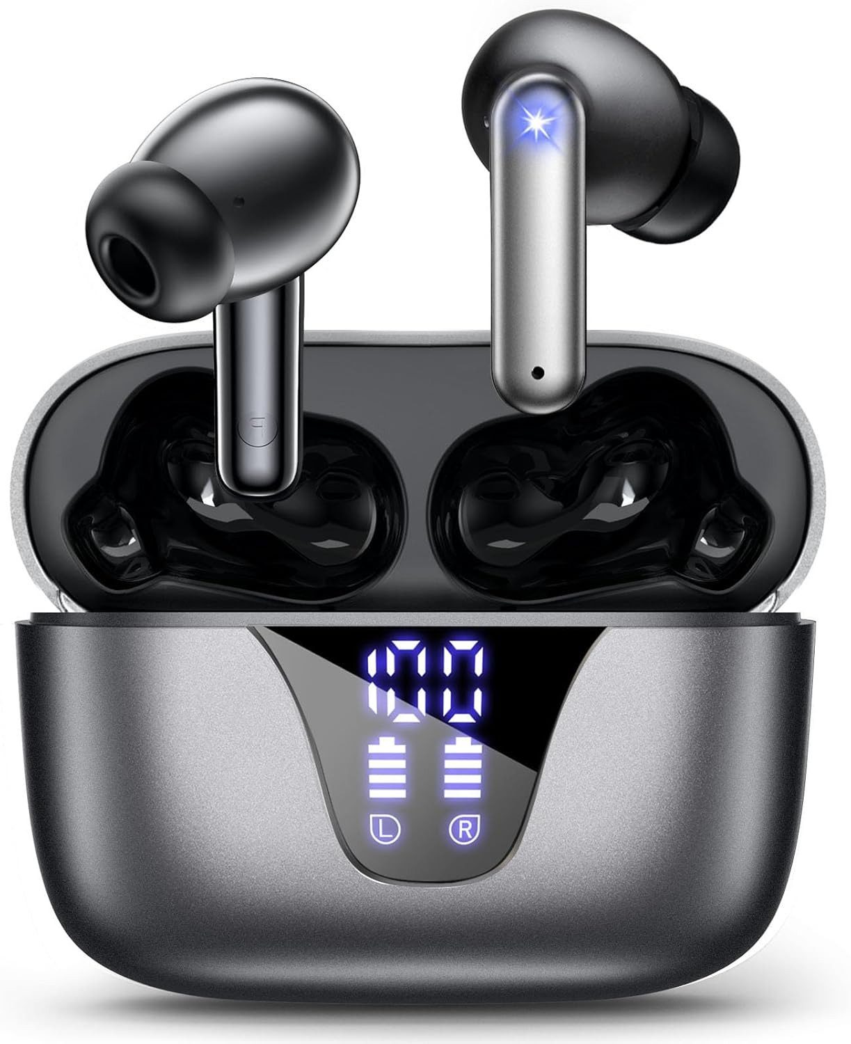 BANLVS Bluetooth Kopfhörer, Kopfhörer Kabellos Bluetooth 5.3 In Ear Kopfhörer In-Ear-Kopfhörer (Kabellos Bluetooth 5.3 mit 50H Tiefer Bass, Kabellose Kopfhörer Noise Cancelling Earbuds, 4 ENC Mic./50 Std Spielzeit/IPX7 Wasserdicht/Intensiver Bass/USB-C)